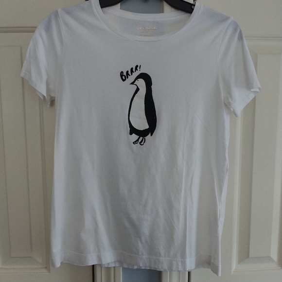 Kate Spade White Penguin Tee Shirt XS - Picture 1 of 7